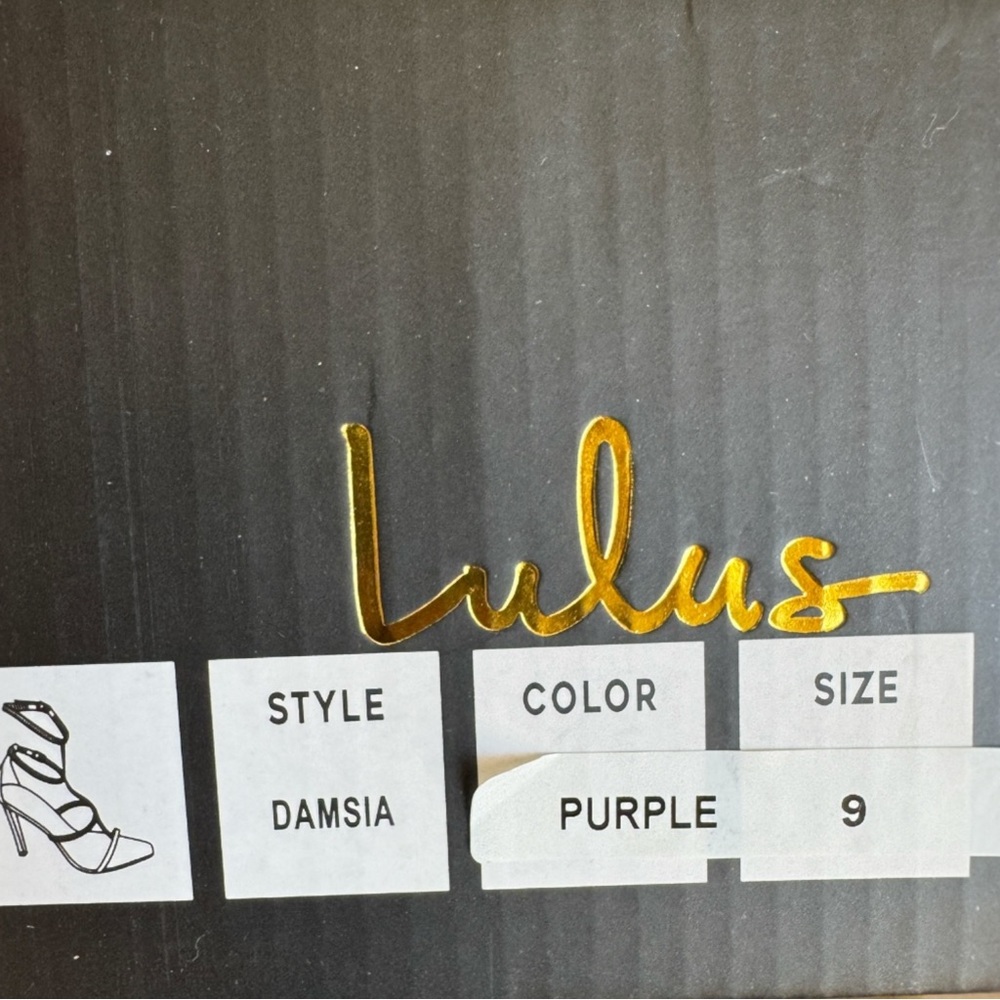 Lulus Damsia Purple Heels Size 9 New in Box (Missing Lid) - Picture 10 of 11